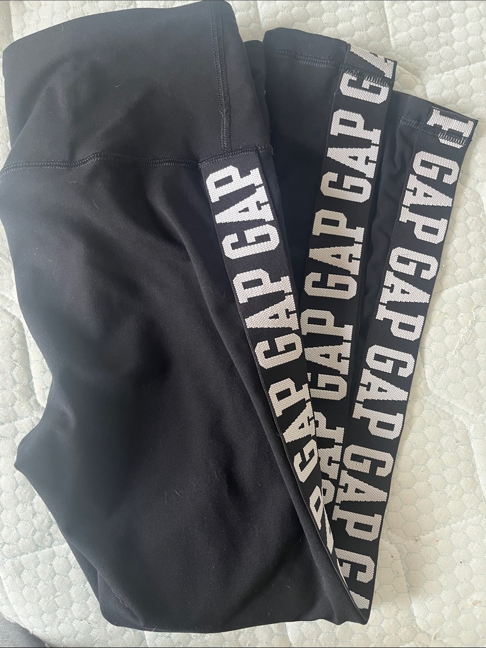 GAP Black Leggings with White Side Logo